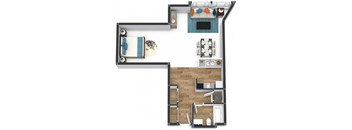 Studio on 7th Plus Floor Plan  at The Lofts at Shillito Place, Ohio, 45202