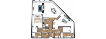 Two Bedroom Loft Grand Floor Plan at The Lofts at Shillito Place, Cincinnati, 45202