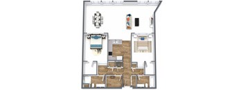 Two Bedroom Loft Plus Floor Plan at The Lofts at Shillito Place, Ohio, 45202