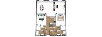 Two Bedroom Loft Floor Plan at The Lofts at Shillito Place, Ohio, 45202