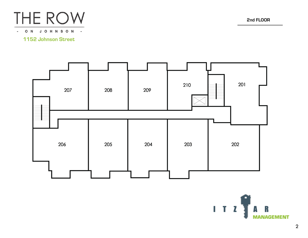 Floor plan for a building named The Row on Johnson Street.