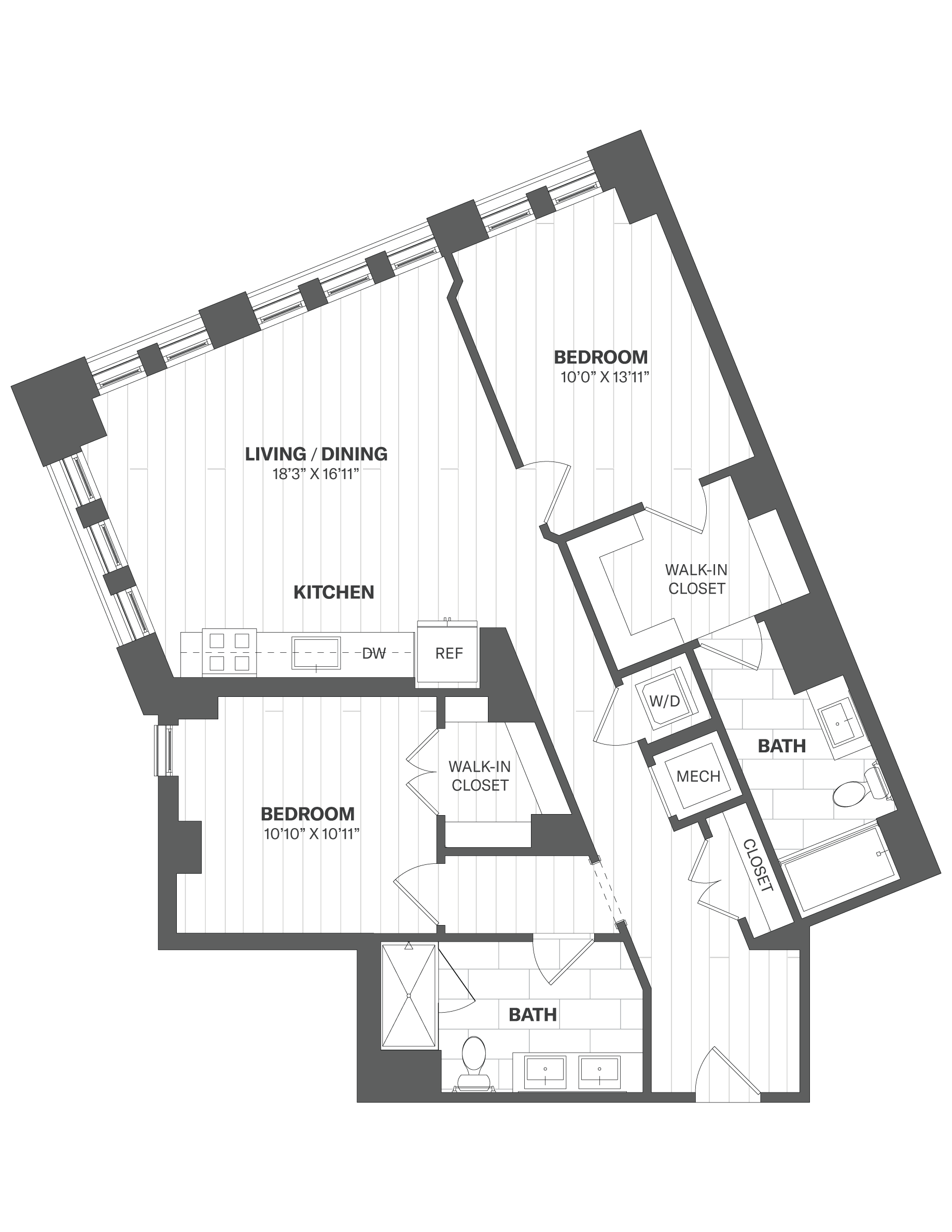 2D - 2 Bed/2 Bath