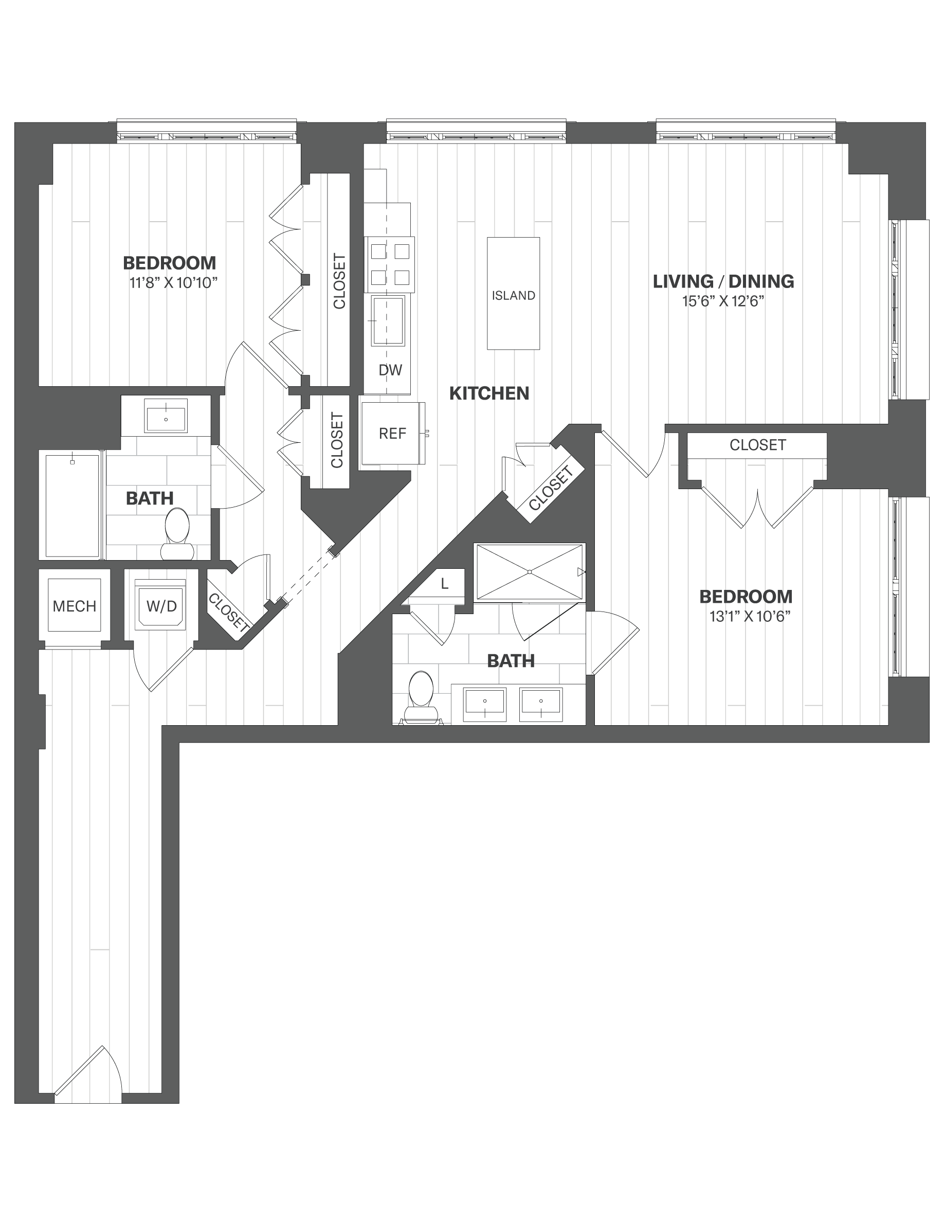 2E2 - 2bed/2bath