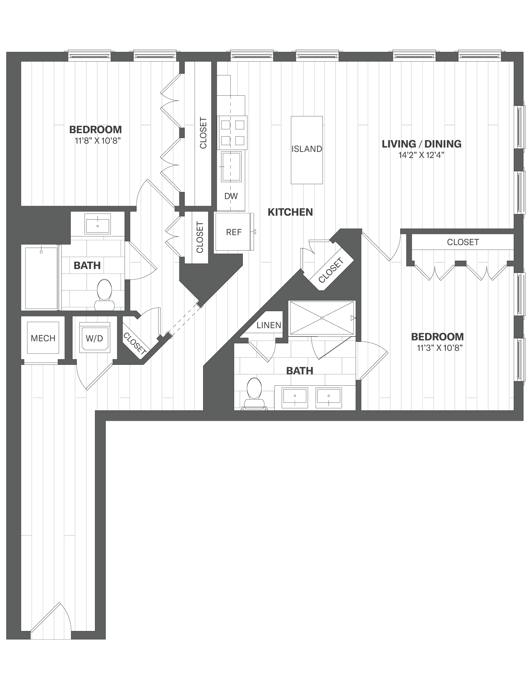 2E - 2 Bed/2 Bath
