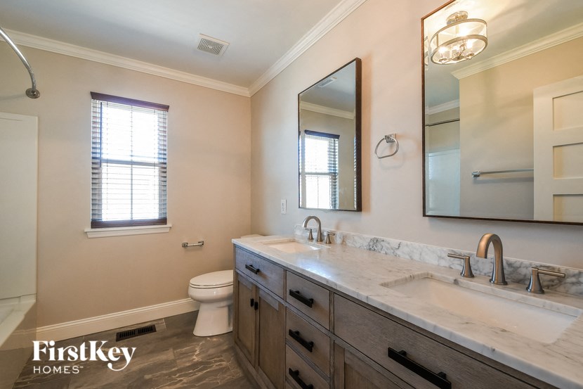 a bathroom with a sink and a toilet and a mirror