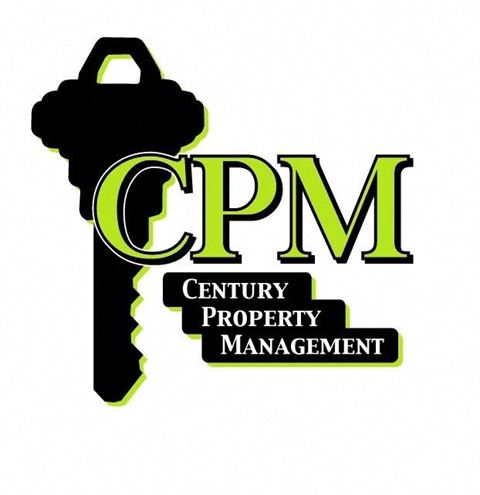the logo for the cpm century property management company with a key