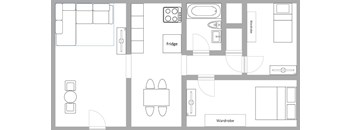 2 Bedrooms, 1 Bathroom