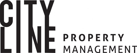 the logo for the city property management company in black and white