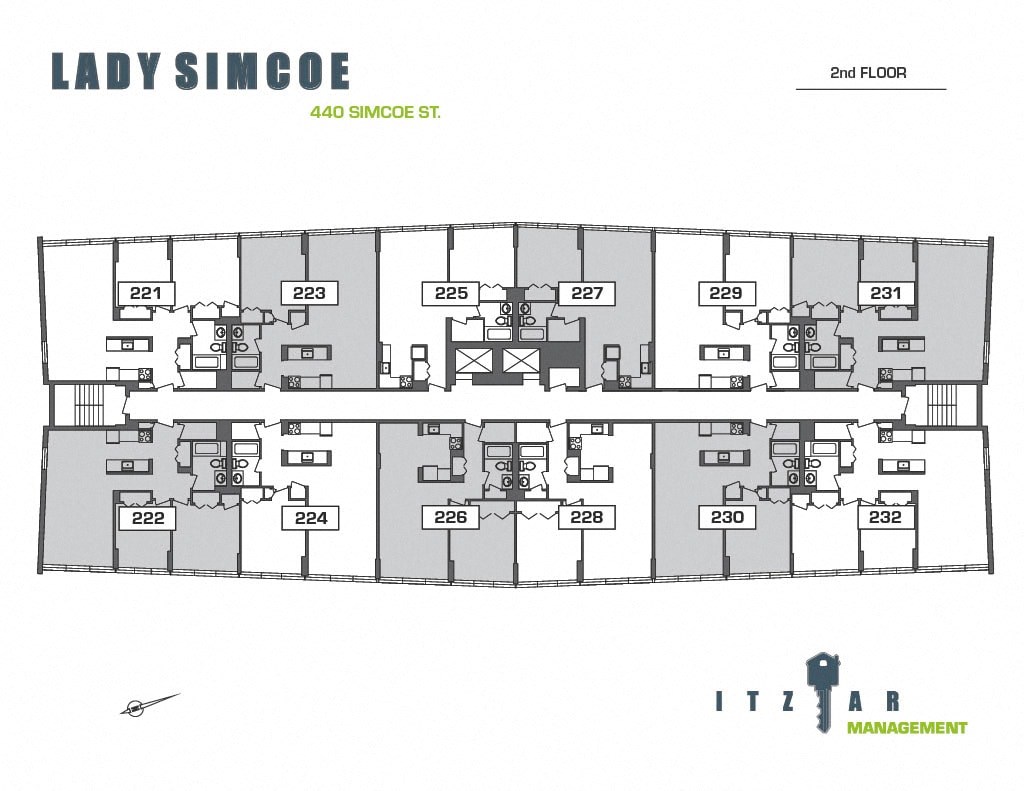 Floor plan for the second floor of Lady Simcoe.