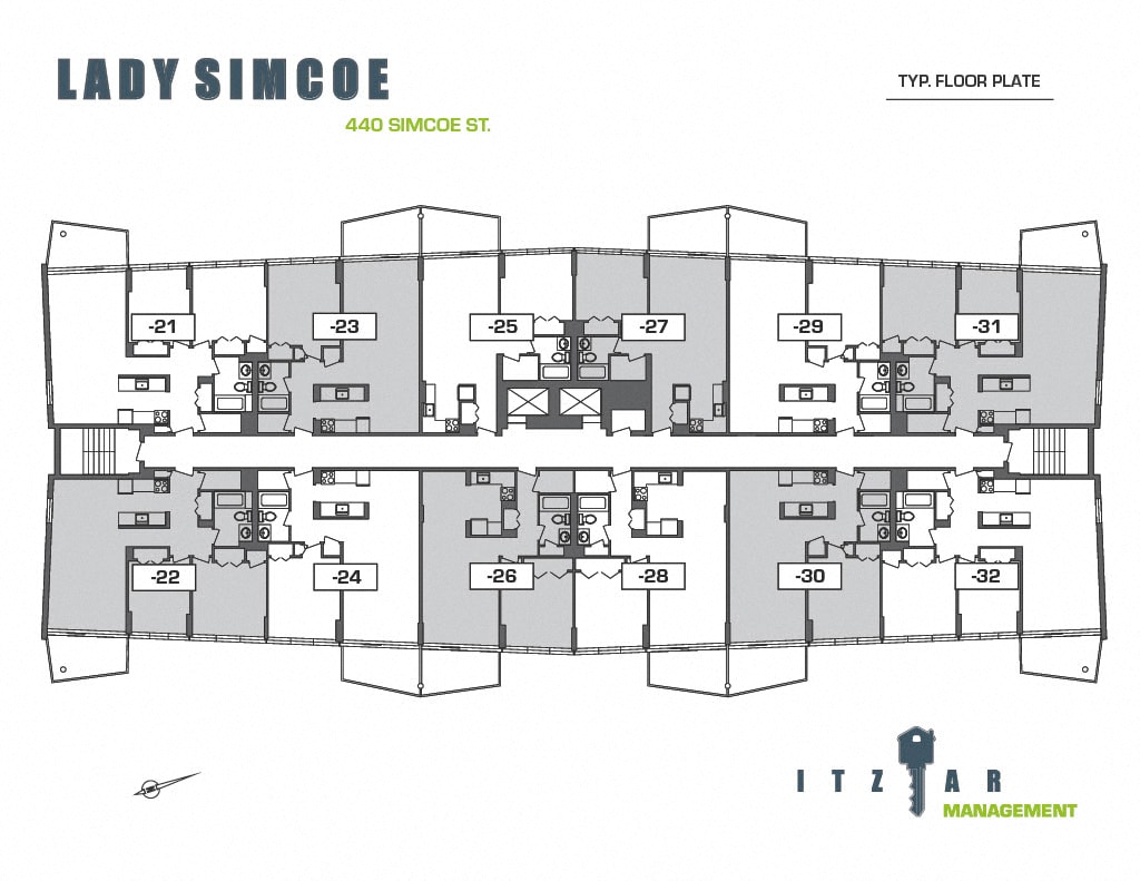 A floor plan for a building named Lady Simcoe shows the layout of the rooms.