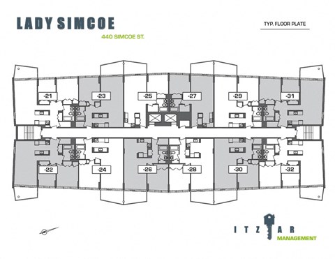 A floor plan for a building named Lady Simcoe shows the layout of the rooms.