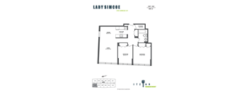 222 - 2 bedroom, 1 bath, storage