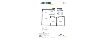 -22 - 2 bd,1 bath, balcony, storage