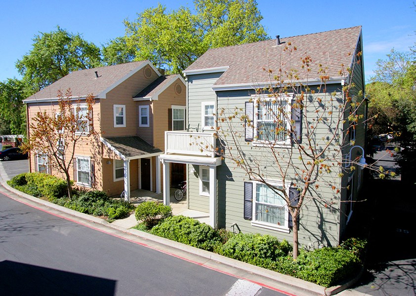 Exterior of building with landscape