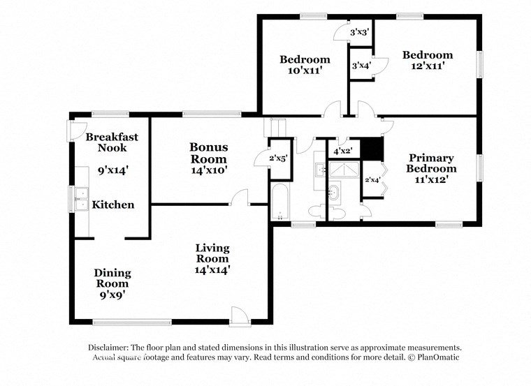 a floor plan of a house with bedrooms and a living room