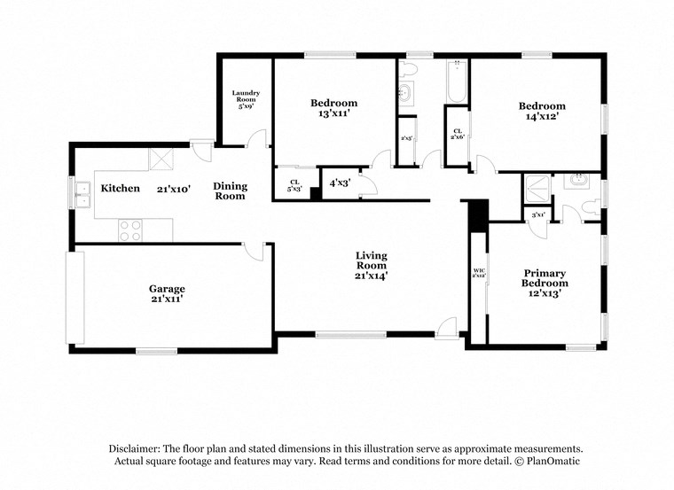 this floor plan is an approximation of our floor plan and may not include all measurements