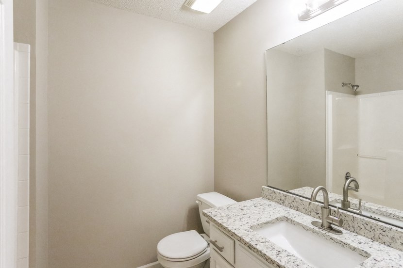 a bathroom with a sink toilet and a mirror