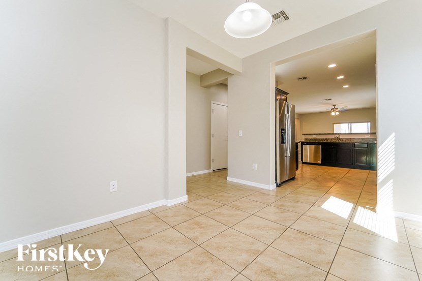 a view of the kitchen and living room from the family room