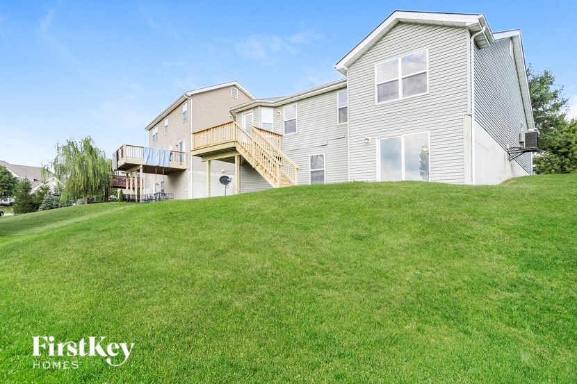 a house with a yard in front of it