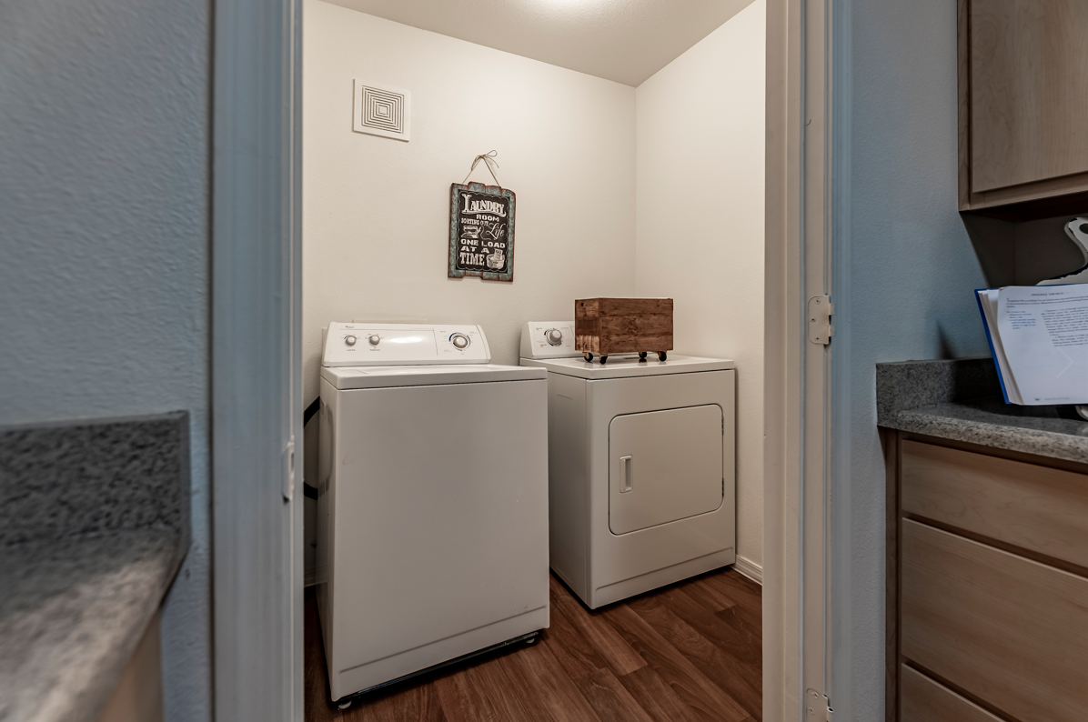 our apartments have a washer and dryer in our laundry room