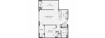 1 Bed, 1 Bath, Up to 917 sq. ft.