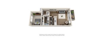 One bedroom floor plan at Sofi at Waterford Park