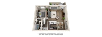 One bedroom floor plan at Sofi at Waterford Park