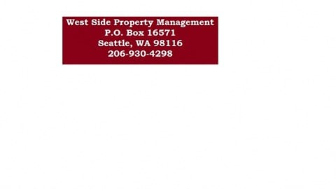 a red box with the words west side property management po box 156