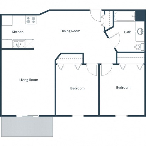 Autumn Ridge Apartments | Two Bedroom Floor Plan