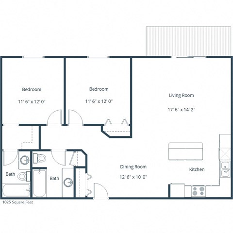 Autumn Ridge Apartments | Two Bedroom Two Bath  Floor Plan