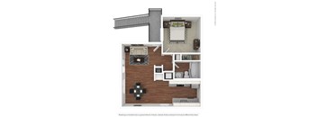 1 Bedroom A , 1 Bathroom Floor Plan at Addison Ranch Apartments, Petaluma, California