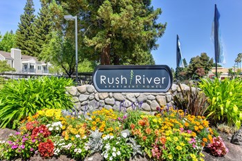 Rush River Monument Sign with Flower Bed, Trees and Plants - Photo Gallery 31