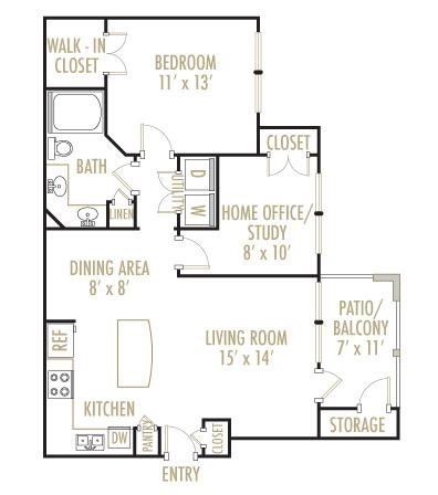 Colorado 1x1 Floor Plan 5