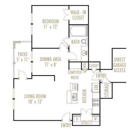 Comal 1x1 Floor Plan 2
