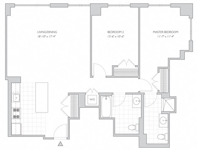 two-bedroom apartment floor plan two-bedroom luxury apartment floor plan in New Brunswick, NJ