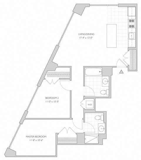 two-bedroom apartment floor plan two-bedroom luxury apartment floor plan in New Brunswick, NJ