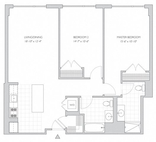 two-bedroom apartment floor plan two-bedroom luxury apartment floor plan in New Brunswick, NJ
