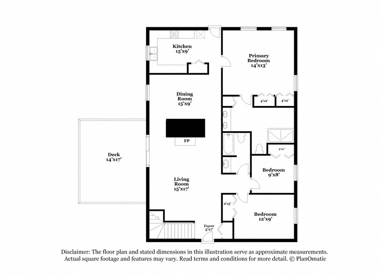 this floor plan is an approximation of our floor plan and may not include everything