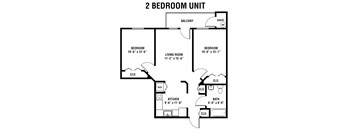 2 Bedrooms, 1 Bathroom
