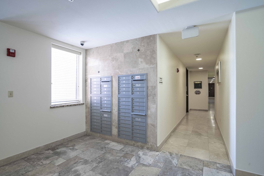 a locker room in a hallway of a house