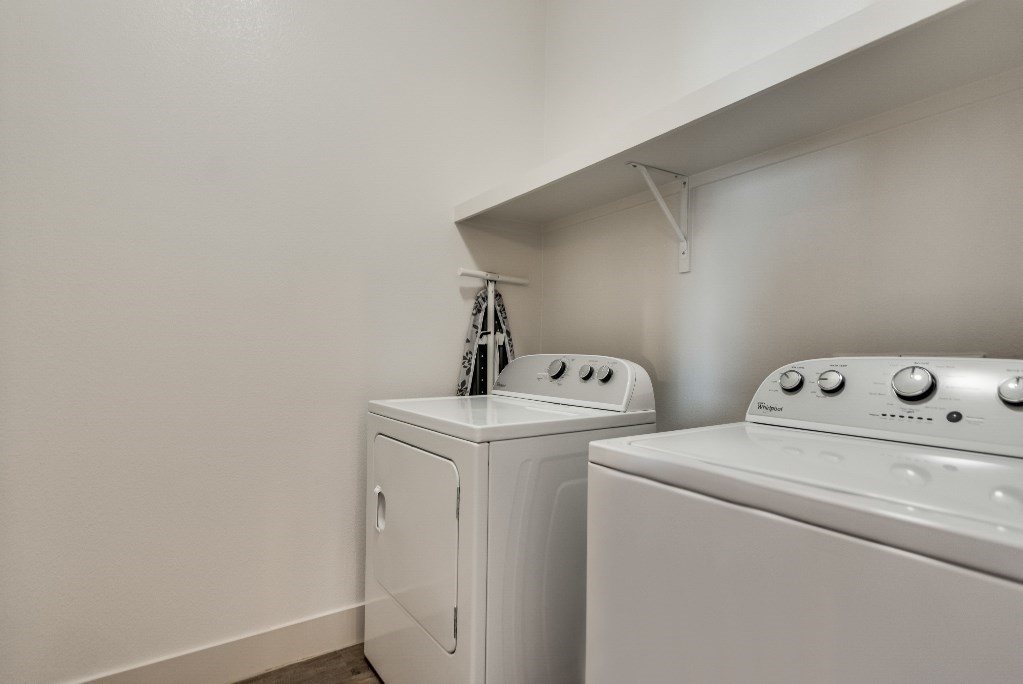 our apartments have a spacious laundry room with two washes and a dryer