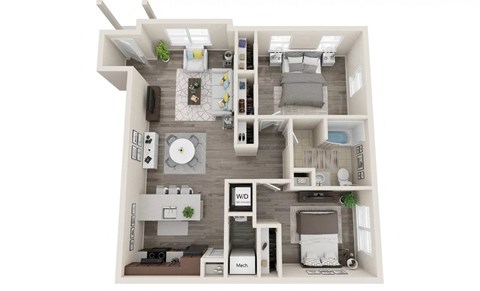 a 2100 sq ft floor plan with a bedroom and a living room