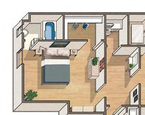1 Bedroom A 1 Bath Floor Plan 1 Bedroom A 1 Bath Floor Plan at Ravenel, Washington, DC