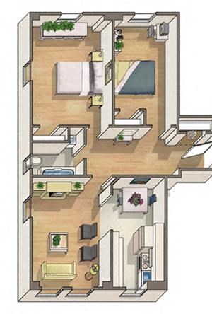 2 Bedrooms and 1 Bathroom A Floor Plans 2 Bedrooms and 1 Bathroom A Floor Plans at Ravenel, Washington, Washington