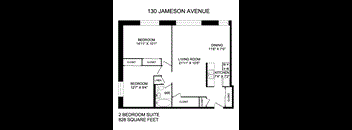 2 Bedroom, 1 Bathroom