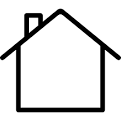 the outline of a house with a door and a roof