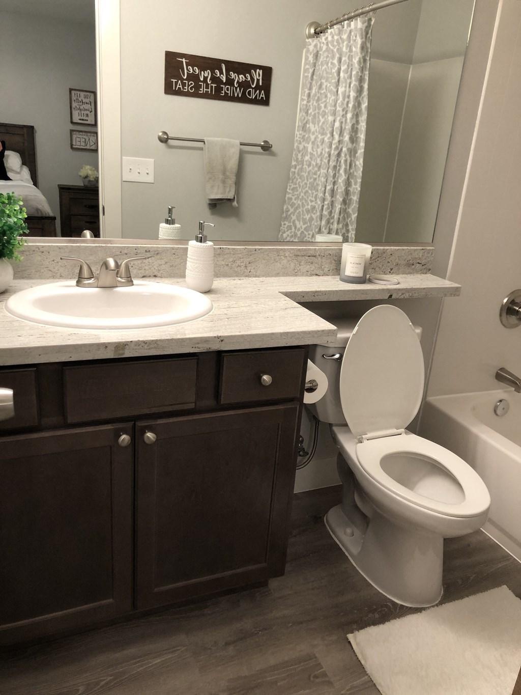 a bathroom with a sink and a toilet and a bath tub