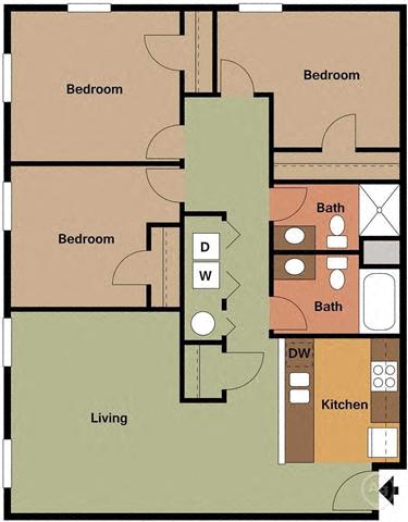 3 Bed - 2 Bath