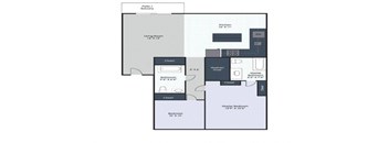 2 bed 2 bath floor planat Olson Apartments, Tioga, ND, 58852
