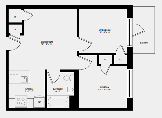 R Line 2 Bed 1 Bath
